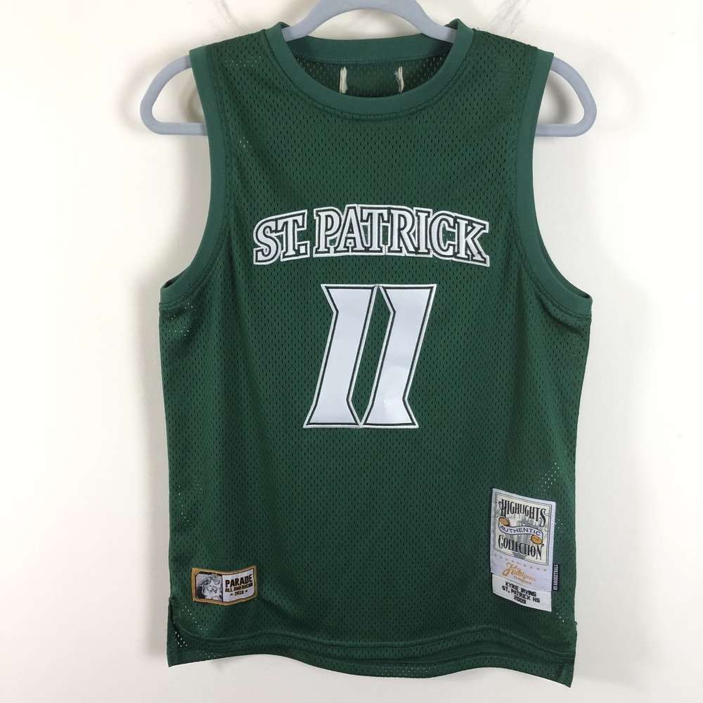 Headgear Classics Kyrie Irving #11 St. Patrick HS Basketball Jersey Men XS Green